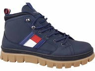 TOMMY HILFIGER TRAPERY KOZAKI BUTY WORKERY GRANAT