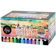 ARTIST AKRILFESTÉK KÉSZLET 24 db x 59 ml INTENZÍV + 12 db ecset