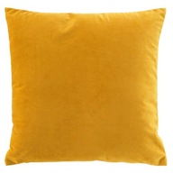VELÚROVÝ VANKÚŠ žltý hladký 50x50 cm
