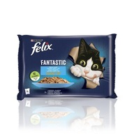 Purina FELIX Fantastic Karma dla Kota z ŁOSOSIEM PŁASTUGĄ w Galaretce 4x85g