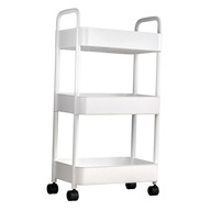 3-poschodový kuchynský vozík s kolieskami Organizácia košíka na riad Biela