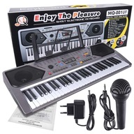 DUŻY KEYBOARD ORGANY PIANINO DO NAUKI DLA DZIECI 61KL USB MP3 MIKROFON