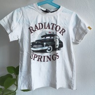Auta Radiator Springs H&M 98 104 biały T-shirt dla chłopca lub dziewczynki