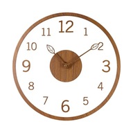 Moderné nástenné hodiny Tiché drevené nástenné teakové farby