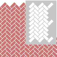 Herringbone Tile - szablon malarski jak cegła 70x100cm