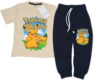 Komplet 110-116 5-6 Pokemon Pikachu bluzka spodnie dresowe 2 części bawełna