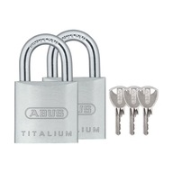 Visiaci zámok Titalium ABUS 2 x 727TI/20 Twins