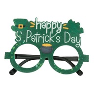Zelené okuliare ST Patricks Day s dekorom Shamrock Rám okuliarov Klobúk bez štýlu F