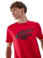 4F Pánske tričko AW23TTSHM0877 červené veľkosť L