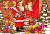 Pocztówka Boże Narodzenie święty Mikołaj 3D
