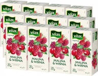 Herbata owocowa Vitax malina i wiśnia 20szt-2g x12