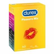 Durex stimulačné kondómy Pleasure Mix 40 ks, prúžky, výstupky
