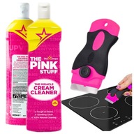 Tekutý čistič indukčných varných dosiek dobrý prostriedok pink mlieko + ŠKRABKA