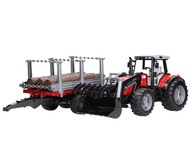 BRUDER 02046 traktor Massey Ferguson z przyczepą