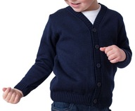 Tmavomodrý rozopínateľný sveter pre chlapca 116
