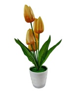umelé tulipány žlté črepníkové v kvetináči