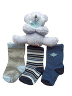 Ponožky SOXO 3ks + medvedík veľ. 0-24 mes.