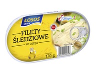 FILETY ŚLEDZIOWE W OLEJU ŁOSOŚ USTKA 170g