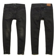 ZARA MAN męskie czarne spodnie jeansy rurki W32 L30 32x30