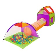 Namiot do zabawy dla dzieci 3w1 z tunelem kolorowe piłki domowy plac zabaw