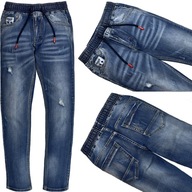F26 Wygodne Jeans SPODNIE Elastyczne Guma (158-164-170-176-182) - 146/152