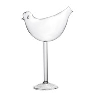 Priehľadné poháre na pitie v tvare vtáka