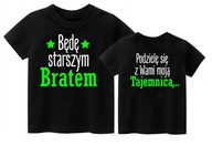 Koszulka bawełniana T-shirt dziecięcy z nadrukiem Będę starszym Bratem r.98