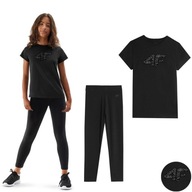 KOMPLET DZIEWCZĘCY 4F T-SHIRT LEGGINSY GETRY 146