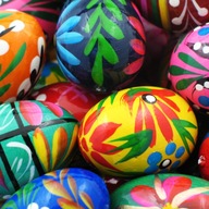 Jajko drewniane, malowane - Pisanka Wielkanocna (4n)