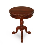 Ludwikowski stolik okrągły 60 cm z szufladami kawowy lite drewno 78166