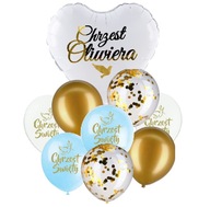 Balóny na KRST, sada dekorácií KRST + MENO