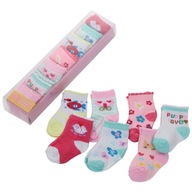 Ponožky dojčenské pre dievčatko komplet 7 párov