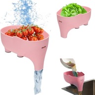 CEDNÍK SÍTKO ODKAPÁVAČ CEDNÍK TRYCHTÝŘ MISKA DO DŘEZU SLON RŮŽOVÝ