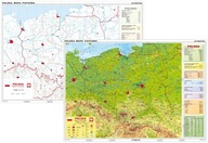 POLSKA MAPA ŚCIENA FIZYCZNA / KONTUROWA DO ĆWICZEŃ