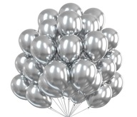 Latexové balóny STRIEBORNÁ SHINY CHROMOVANÁ 50 ks