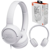 SŁUCHAWKI PRZEWODOWE JBL TUNE 500 BIAŁE NAUSZNE PRZETWORNIK 32 MM