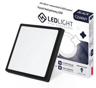 Lampa sufitowa 29 x 29cm 24W LED plafon czarny panel natynkowy biały ciepły