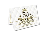 ZAPROSZENIE NA 50 URODZINY BIAŁE LUX IMPREZA PRZYJĘCIE PARTY + KOPERTA