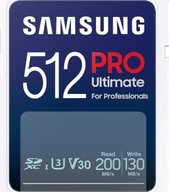 Samsung PRO Ultimate SDXC 512GB UHS-I U3 [Zapis 130MB/s Odczyt 200MB/s]