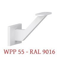 Uchwyt wspornik poręczy ścienny do ściany biały baza płaska WPP 55 RAL 9016