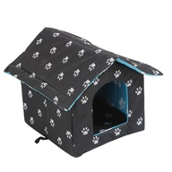 Domek dla bezpańskich kotów Odporny na warunki atmosferyczne, plac zabaw dla małych psów, rozmiar l, czarny