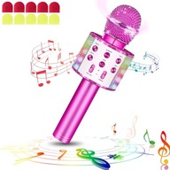 Bezprzewodowy Mikrofon Do Karaoke Bluetooth Ze światłami LED Przenośny Ręcz