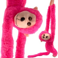 Plyšová opička visí na suchý zips so zvukom opice plyšová ružová