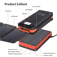 3200 YD-820S PowerBank Solarny 26800mAh 2x USB