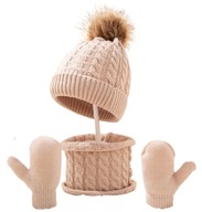 Komplet czapka, komin, rękawiczki 0-3 lat zima