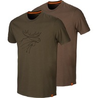 HARKILA GRAPHIC t-shirt S 2-PAK willow green/slate brown