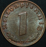 1 Reichspfennig 1939 D - menniczy egzemplarz