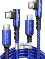 KABEL USB C JSAUX KOMPLET 2 SZTUKI 2X 2M OPLOT 480MB/S 5A 100W 90 STOPNI