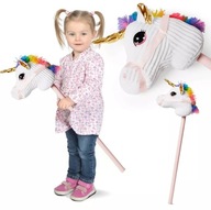 Hlava koňa jednorožec hobby horse na palici plyšový 78 cm