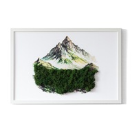 Obraz z machu darček Vrchol hory nad lesom 60x40